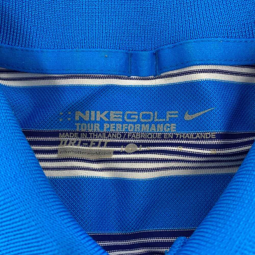 Nike Blue White Striped Short Sleeve Golf Polo | Men’s L - Picture 3 of 7